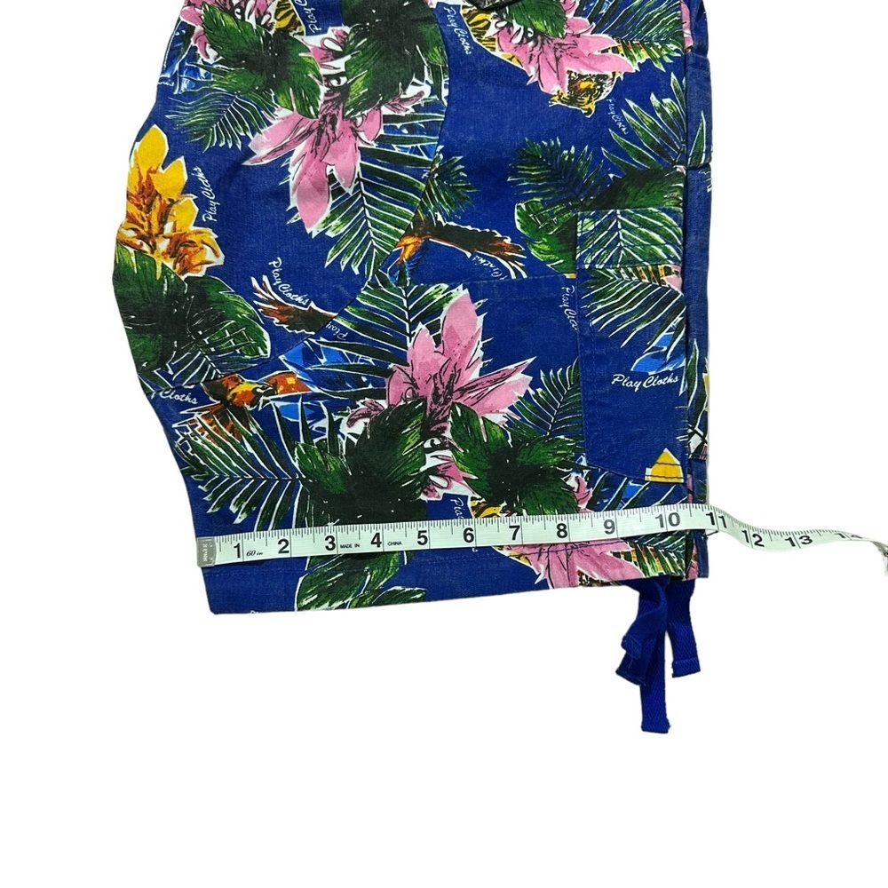 Play Cloths Botanical Jungle Set Mens Blue Shorts & Shirt Sz 36 XL Hawaii Aloha - Picture 10 of 16